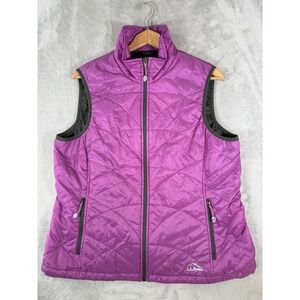 L L Bean Vest Women's XL Regular Pink Primaloft Quilted Puffer Outdoor